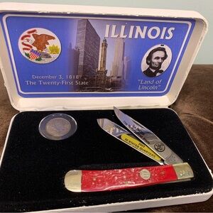 Illinois Commemorative Boker Knife Set with Coin numbered 284.